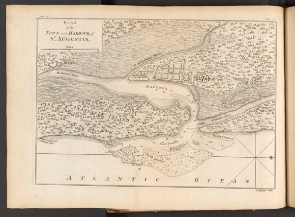 Atlantic Ocean/ Plan of the Town and Harbour pf St. Augustin.