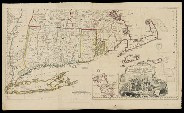Map of the Most Inhabited Part of New England, containing the Provinces of Massachusetts Bay and New Hampshire, with the Colonies of Konektikut and Rhode Island, Divided into Counties and Townships: The whole composed from Actual Surveys and its Situation adjusted by Astronomical Observations.