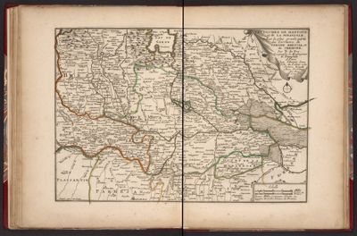 Les Duchez de Mantaoue et de la Mirandole. Avec la plus grande partie des Territoire de Verone Brescia, et de Cremone. Par N. de Fer. Geographe de Monseigneur le Dauphin. A Paris Chez l'Auteur dans l'Isle du Palais a la Sphere Royal avec Privilege du Roy. 1702.