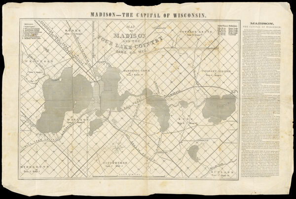 Map of Madison and the four lake country, Dane Co., Wis