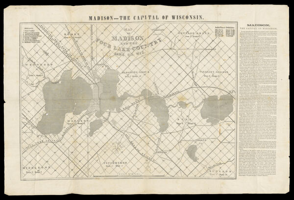 Map of Madison and the four lake country, Dane Co., Wis