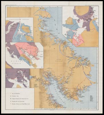 I. Oqo and Akudnirn. II. Frobisher Bay. III. Eclipse Sound and Admiralty Inlet. IV. Repulse Bay and Lyon Inlet. V. Boothia Isthmus and King William Land.