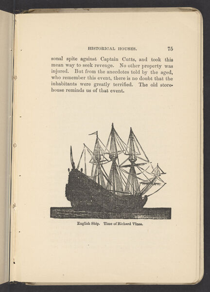 English Ship. Time of Richard Vines.