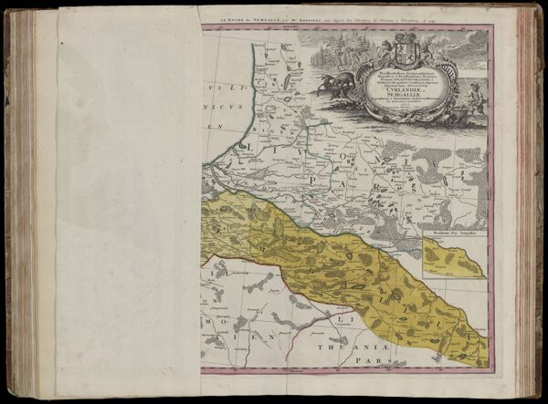 Ducatus Curlandiae juxta Barnikelii architecti curici primarii geometricam delineationem geographica tabula expressus, studio Homannianorum Heredum Norimb A. 1747 cum P.S.C.M. gratiosiss. [Folded Map]