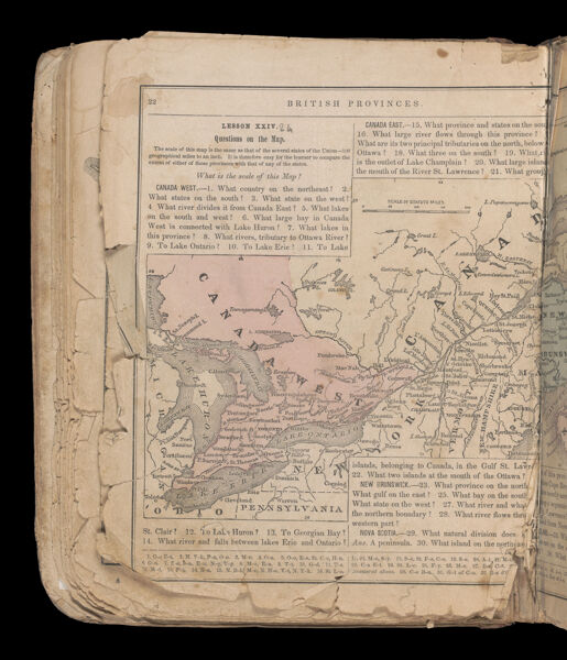 British Provinces / Canada New Brusnwick Nova Scotia & New Foundland [map over two pages]