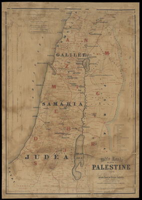 Bible lands. Plate 1. Palestine from Van de Velde's Topographical Survey and other recent and reliable authorities