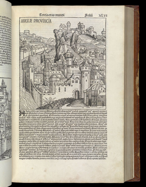 [The Third Age of the World - Folio XLVI recto] Anglie Provincia [England]