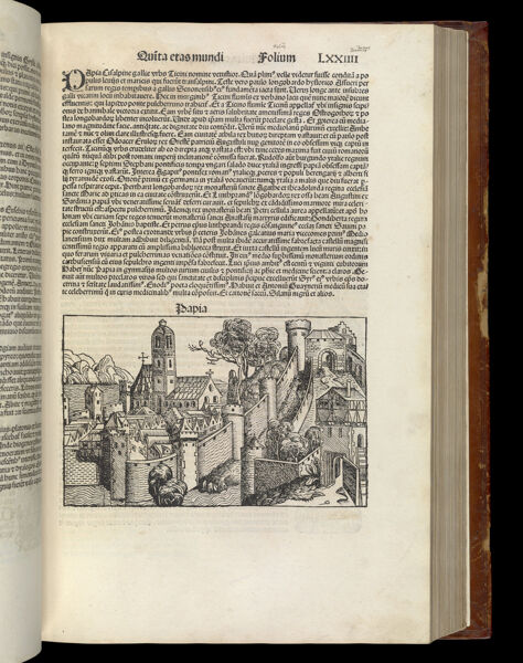 [The Fifth Age of the World - Folio LXXIII recto] Papia [Pavia]