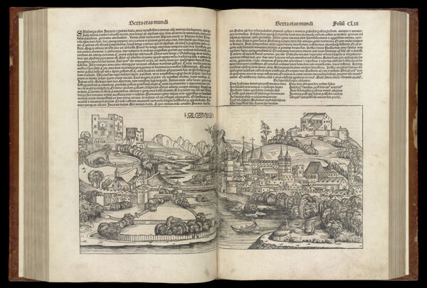 [The Sixth Age of the World - Folio CLII verso and CLIII recto] Salczburga [Salzburg]