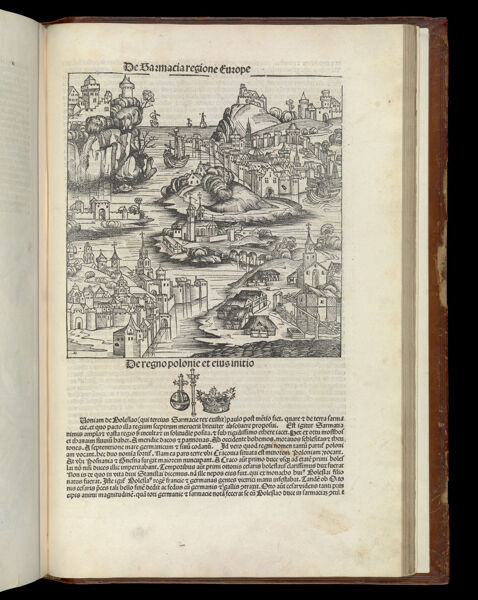 [Addenda - Unattributed Folio] Sarmacia regione Europe [A view of the Polish region and the cities along one of its rivers]