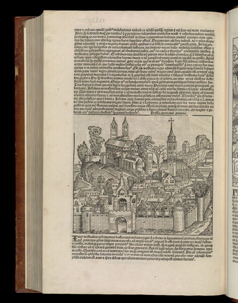 [Addenda - Folio CCLXXXIIII verso] Hassia germanie puincia[Unidentified city view in Hesse]