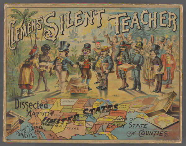 Clemens' silent teacher : Dissected map of the United States and of each state in counties