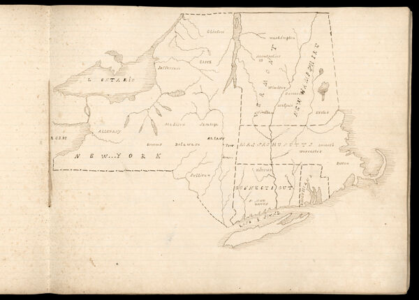[Untitled Map of New York and New England, excluding Maine.]