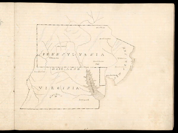 [Untitled Map of Pennsylvania, New Jersey, Virginia, and Maryland.]
