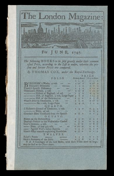 the London Magazine, for June, 1747. [front cover]
