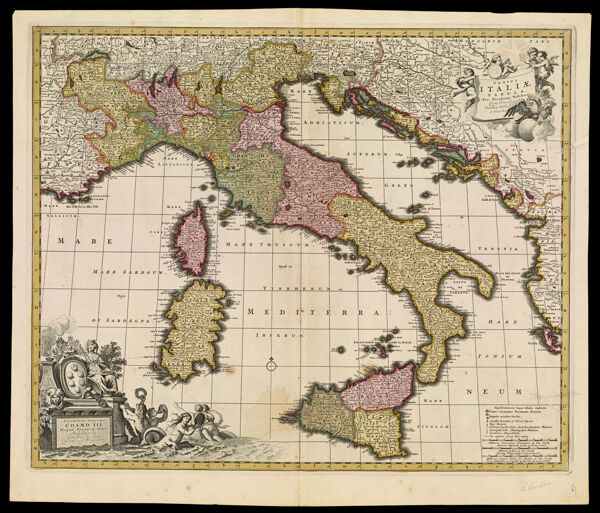 Totius Italiae Tabula, Per Nicolaum Visscher, Cum Privilegio Ordinum Holland et Westfris