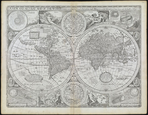 A New and Accurat Map of the World drawne according to ye truest Descriptions latest Discoveries & best Observations that have beene made by English or strangers. 1651