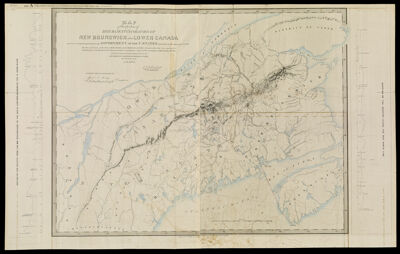 Map of that portion of Her Majesty's Colonies of New Brunswick and Lower Canada the title to which is disputed by the Government of the U. States with parts of the adjacent country, the Rise and Course of the Rivers, with the direction of the Highlands, and their elevation above the Sea, expressed in English feet, from Barometrical admeasurements, to accompany a report of the investigation of that Country which the Rt. Hone. Viscount Palmerston G.C.B. Her Majesty's Principal Secretary of State, directed to be made A.D. 1839