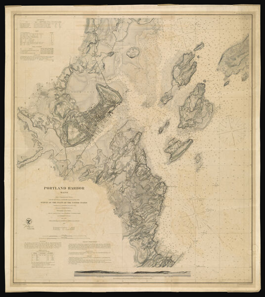 Portland Harbor Maine : From a Trigonometrical Survey under the direction of A.D. Bache Superintendent of the Survey of the Coast of the United States Triangulation by C.O. Boutelle Assistant U.S.C.S. Topography by A.W. Longfellow Assist. Hydrography by the Parties under the command of Lieuts. Comdg. M. Woodhull, T.A. Craven, F.A. Roe and J. Wilkinson U.S.N. Assts.