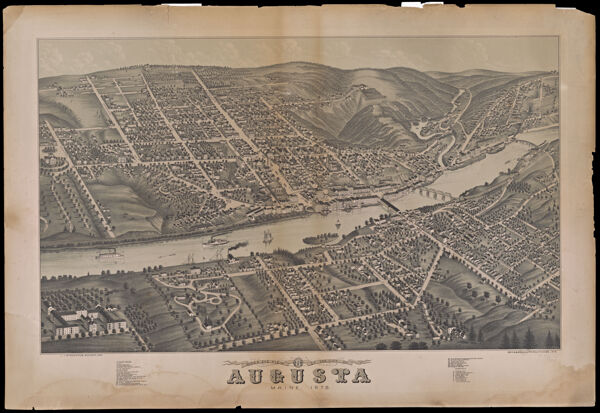Bird's Eye View of the City of Augusta Maine. 1878.