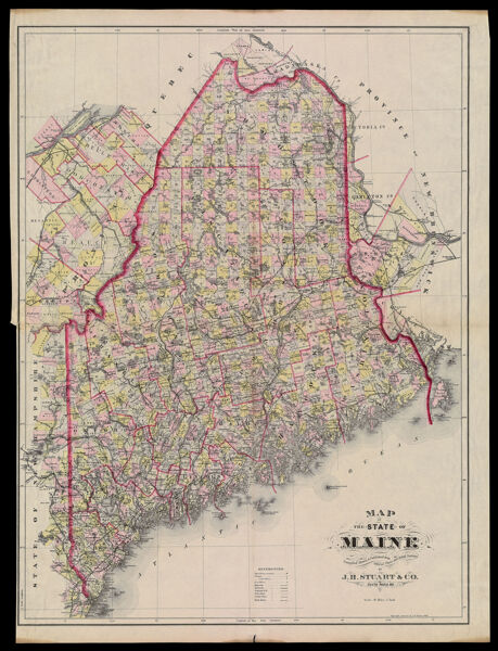 Map of the State of Maine Compiled Drawn & Published from Official Plans and Actual Surveys By J.H. Stuart & Co. South Paris, Me.