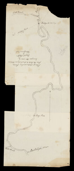 Plan of Matawamkeag River from the Forks to Baskahegan Falls surveyed Oct. 1828 by Joseph Treat & Eben Greenleaf.