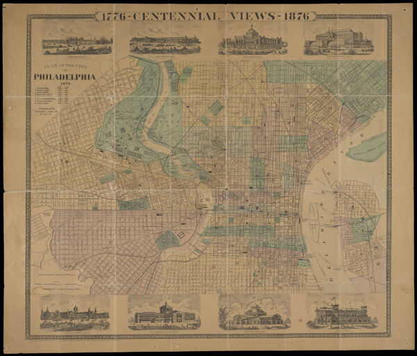 Plan of the City of Philadelphia, 1876 drawn and engraved by W.H. Gamble