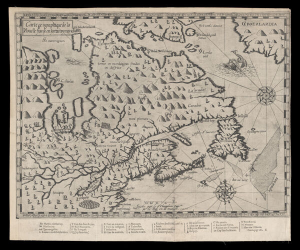 Carte geographique de la Nouelle Franse en son vray meridien