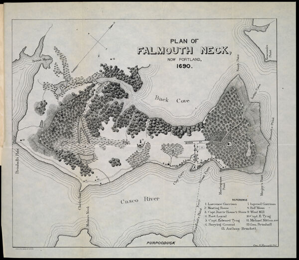 Plan of Falmouth Neck, Now Portland, 1690