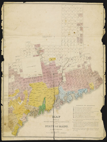 Map Exhibiting the Principal Original Grants & Sales of Lands in the State of Maine