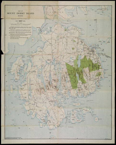 Map of Mount Desert Island Maine, Compiled by Waldron Bates, Edward L. Rand and Herbert Jaques