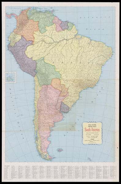 Rand McNally Imperial Map of South America