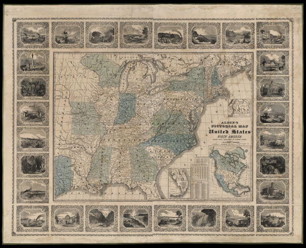 Alden's pictorial map of the United States of North America