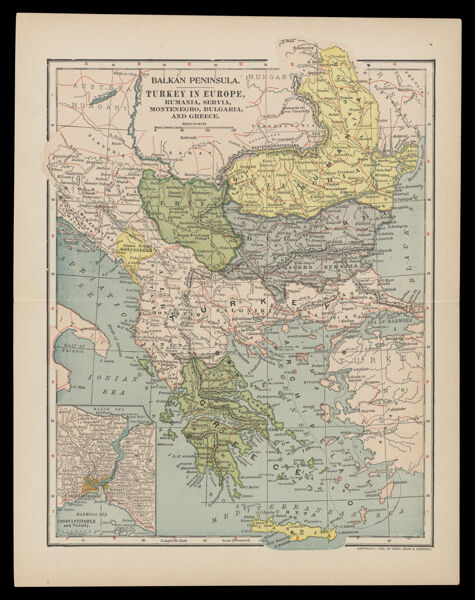 Balkan Peninsula. Turkey in Europe, Rumania, Servia, Montenegro, Bulgaria, and Greece.