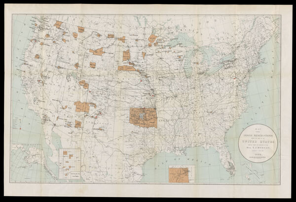 Map showing Indian reservations within the limits of the United States within the limits of the United States compiled under the direction of the Hon. T.J. Morgan, Commissioner of Indian Affairs.