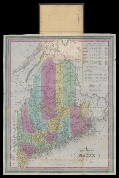 A New Map of Maine by H.S. Tanner. 1845