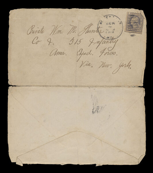 [Letter to] Private Wm. M. Hunter [Back]