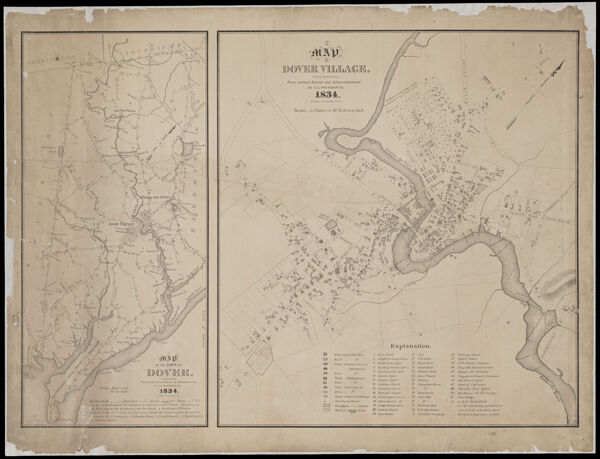 A Map of Dover Village, New Hampshire from actual survey and admeasurement by G.L. Whitehouse