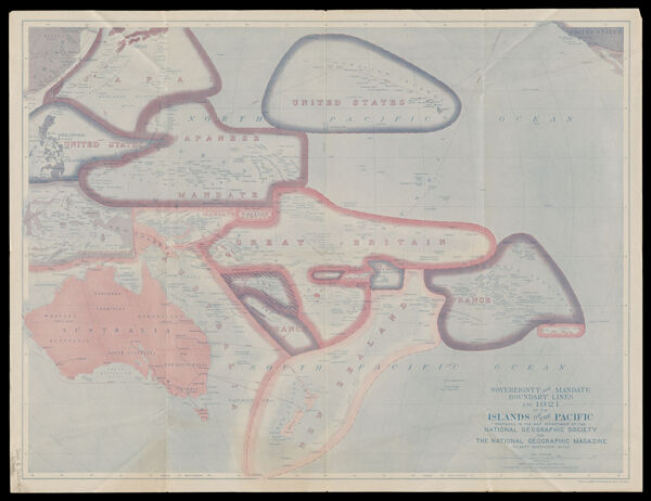 Sovereignty and Mandate Boundary Lines in 1921 of the Islands of the Pacific