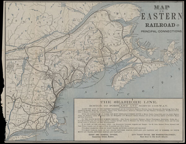 Map of the Eastern Railroad and principal connections