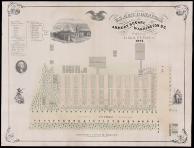 U.S. Gen. Hospital Armory Square, Washington, D.C. drawn by an ex-lieut U.S. Vol. Cav. 1863