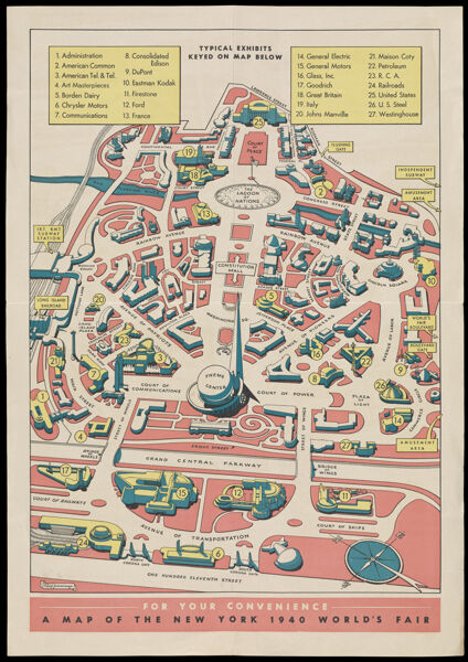A map of the New York 1940 World's Fair