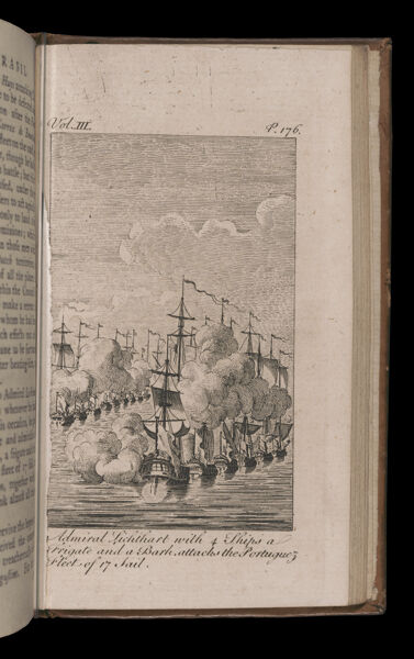 Admiral Lichthart with 4 Ships a Frigate and a Bark attacks the Portuguez Fleet of 17 Sail