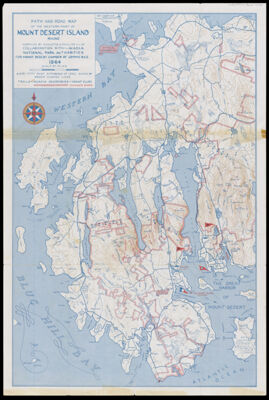 Path and road map of the eastern part of Mount Desert Island, Maine / Path and road map of the western part of Mount Desert Island, Maine