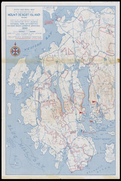 Path and road map of the eastern part of Mount Desert Island, Maine / Path and road map of the western part of Mount Desert Island, Maine