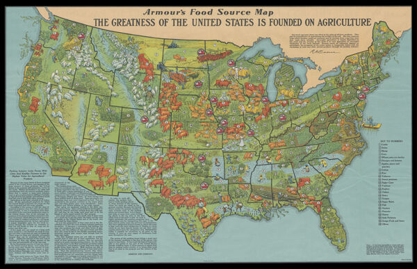 Armour's Food Source Map: the greatness of the United States is founded on agriculture