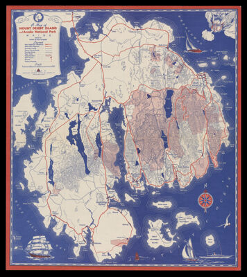 A Map of Mount Desert Island and Acadia National Park issued by the Town of Bar Harbor