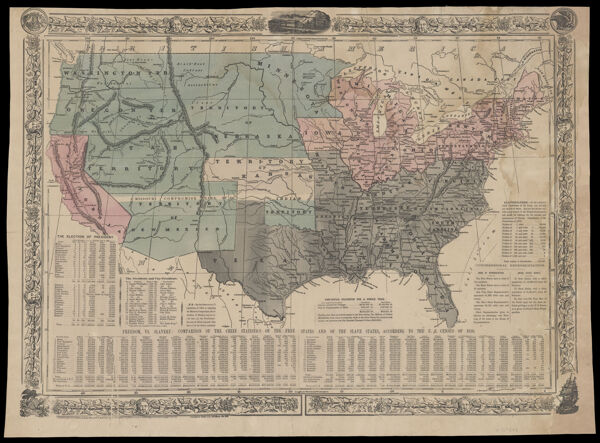 [Reynold's political map of the United States designed to exhibit the comparative area of the free and slave states and the territory open to slavery or freedom : by the repeal of the Missouri Compromise with a comparison of the principal statistics o