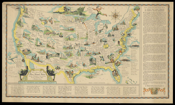 Being a literary map of these United States, depicting a Renaissance no less astonishing than that of Periclean Athens or Elizabethan London text by Gladys and Sterling North ; Frederic J. Dornseif, cartographer.