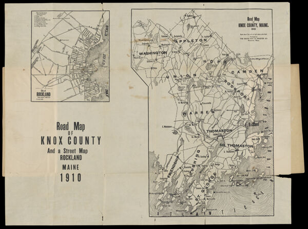 Road Map of Knox County Maine 1910